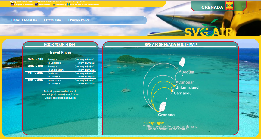 This is a link to our sister company St. Vincent Grenada Air
